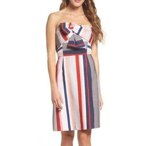 Sam Edelman Pink Striped Strapless Bow Dress